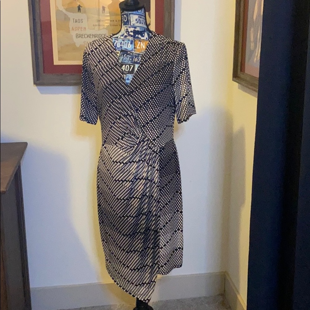 Black and white draped banana republic dressed